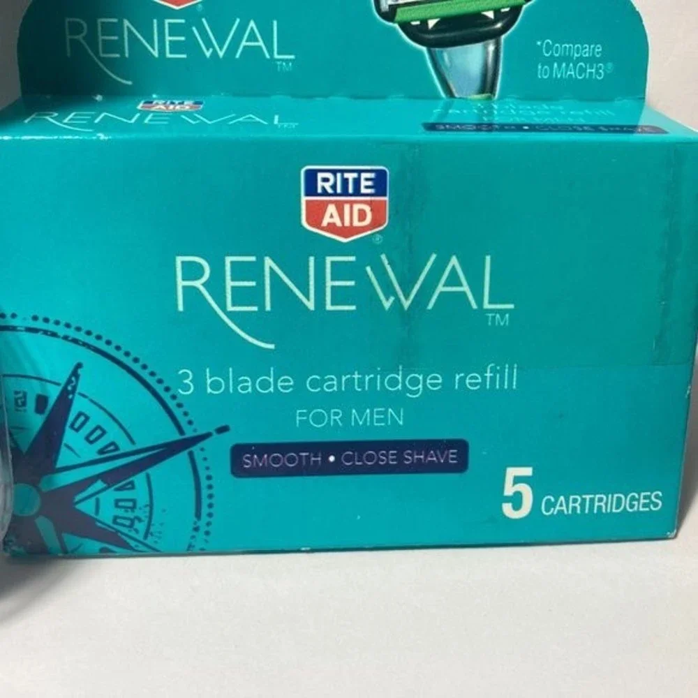 Rite Aid Renewal 3 Blade Razor for Men w/8 Refills